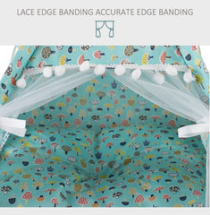 Pet Dog Tent House Floral Print Enclosed Cat Tent Bed Indoor Folding Portable Comfortable Kitten Bed Kennel For Small Pets