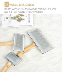 Pet Cat and Dog Grooming Supplies: Hair Remover Brush, Wood Combs, Flea Comb for Shedding