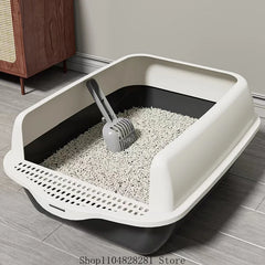 Cat litter box extra large, semi enclosed, splash proof, thickened toilet drawer, dog cat pet specific litter box