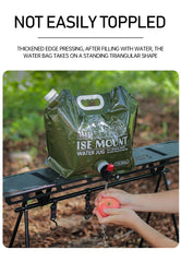 Outdoor 7.5L Portable Water Bag with Faucet PET Material Collapsible Water Container Bag Suitable for Camping Hiking Backpacks