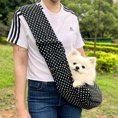 Pet Sling Carrirer Bag for Small Dogs Cats, Cross Shoulder Canvas Carrying Bags Fits Puppies Teddy Chihuahua for Walking Travel