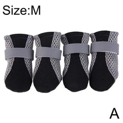 Breathable Pet Dog Shoes Outdoor Walking Net Shoes Soft Summer Pet Shoes Night Safe Non-slip Reusable Boots For Small Mediu F3D2