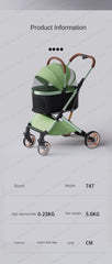 Detachable Pet Stroller Ultra-light Portable Outdoor Cat and Dog Stroller Aluminum Alloy Frame Four-wheel Shock Absorber