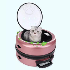 Portable Cat Carrying Bags Large Capacity Pet Carriers Backpack Travel Cats Carry Handbag with Wheel Pets Carriers Trolley Case