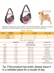 Pet Dog Carrying Bag Sling Carrier Bag Portable Comfortable Breathable Hand Free Shoulder Crossbody Bag for Dogs Accessories