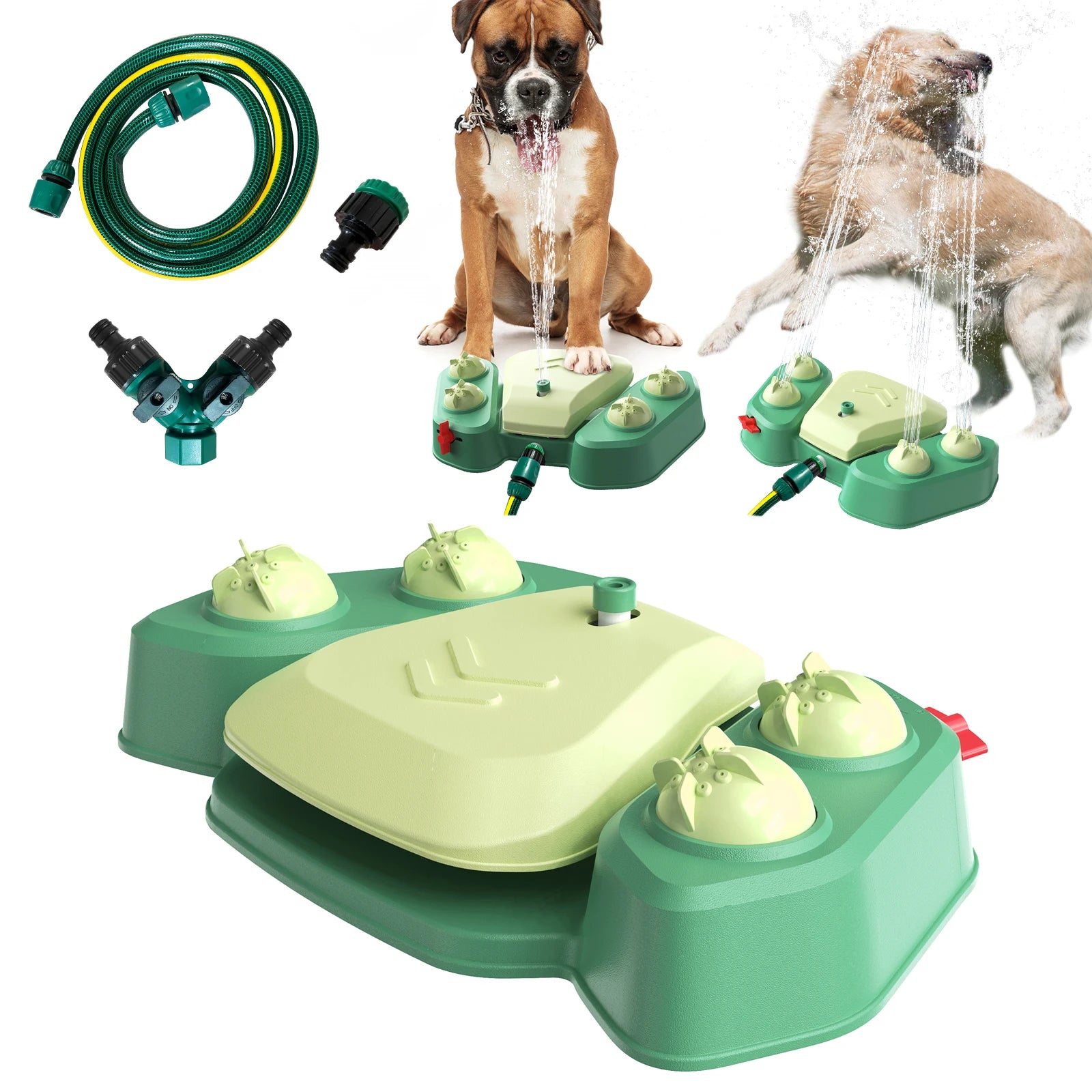 Outdoor Water Sprinkler for Pet, Water Sprinkler for Dogs, Easy Large or Small Pet, Drinking Playset, Dogs Toys for Summer Water