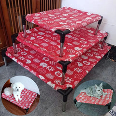 Portable Elevated Dog Bed Outdoor Pet Bed Summer Cat Bed Pet Camping Removable Washable Small Pet Hammock Outdoor Dog Bed