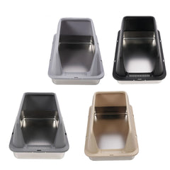 Stainless Steel Enclosed Litter Box Spacious Easy Access Removable Sturdy High Sides Stainless Steel Litter Box for Large Cats