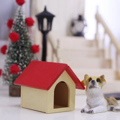 Dollhouse Miniature Pet Dog Mini Animal Wooden House Model Simulation Furniture Fairy Garden Living Scene Accessories kids Gift