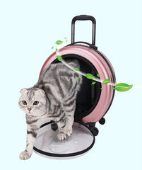 Portable Cat Carrying Bags Large Capacity Pet Carriers Backpack Travel Cats Carry Handbag with Wheel Pets Carriers Trolley Case