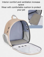 Pet Supplies Cat Carrier Bag PU Portable Travel Outdoor Backpack for Cat Small Dogs Transparent Breathable Carrying Shoulder Bag
