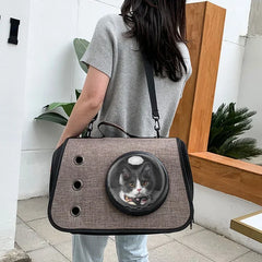 Portable Pet Travel Bag Transparent Foldable Breathable Cat Backpack Lightweight Handheld Tote Carrying Pets Travel Essential
