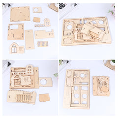 Wooden Hamster House Thickened Durable Natural Wood Pet House For Small Animals Diy Decor Stickers Chew Villa Mouse Hut Summer