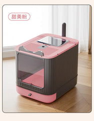 Extra Large Enclosed Cat Litter Box Top Entry Litter Tray with Drawer Design Anti Splash Hooded Toilet with Odor Sealing