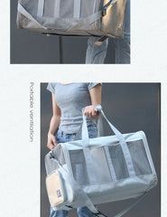 Pets Carrier Bag Lightweight and Breathable Pet Shoulder Bag Large Capacity Cat Bag Multi Pet Suitcase Foldable Cat Backpack