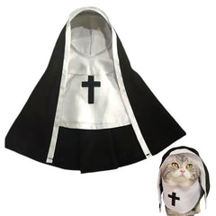 Nun Costume For Dog Halloween Dog Costume Funny Cosplay Nun Costume Sister Habit Pet Cloth Dress Up Pet Costume For Small Cats &