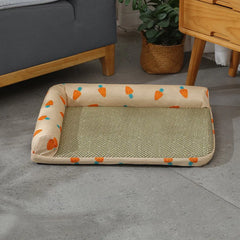 The Cat and Dog House Uses Large Straw MATS, Cat Beds, Ice Beds, Semi-disassembled and Washed Bamboo Mat MATS Pet Ice Pad