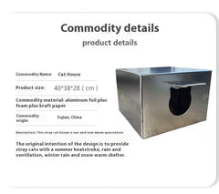 Outdoor Cat House Pet Shelter Waterproof Stray Cats Cold Windproof Scratch-Resistant Four Seasons Tent Dog Nest Warm House