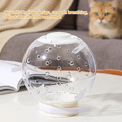 Cat Muzzle Cat Grooming Masque Clear Cat Adjustable Hood Pet Grooming Cover Accessory Prevent from Cats Biting Chewing
