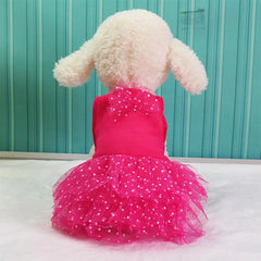Dog Dresses Bow-knot Design Lace Multiple Layer Puppy Skirt Buttons Sleeveless Eye-catching Dogs Princess Dress Pet Clothes