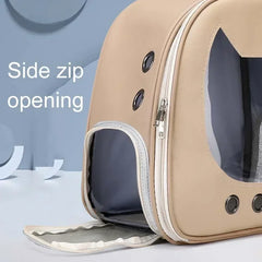 Pet Supplies Cat Carrier Bag PU Portable Travel Outdoor Backpack for Cat Small Dogs Transparent Breathable Carrying Shoulder Bag