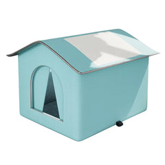 Pet Hideaway Waterproof Insulated Cat House Foldable Warm Feral Cat Shelter Enclosed Pet Condos for Cats Rabbits Dogs
