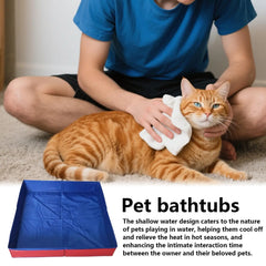 Pet Swimming Pool Foldable Cat Dog Toy Pool Outdoor Portable Non-slip Summer Swimming Pool Pet Cleaning Water Basin Pet Supplies