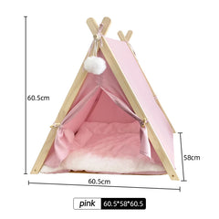 Portable Pet Tent for Dogs and Cats, Large Space with Door Curtains, Semi-enclosed, Detachable and Washable Pet Tent