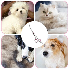 Curved Dog Grooming Scissors Curved Dog Trimmer Trimming Hair Scissors Safety Pet Tool With Round Tips Professional Grooming