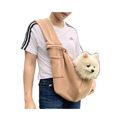 Pet Sling Carrirer Bag for Small Dogs Cats, Cross Shoulder Canvas Carrying Bags Fits Puppies Teddy Chihuahua for Walking Travel