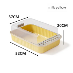 Cat litter box, oversized, splash proof, fully open toilet for kittens, odor proof, semi enclosed toilet, litter box, cat suppli