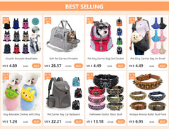 Pet Sling Carrirer Bag for Small Dogs Cats, Cross Shoulder Canvas Carrying Bags Fits Puppies Teddy Chihuahua for Walking Travel