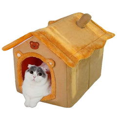 Foldable Pet House Removable Washable Cat House Puppy Cave Sofa Pet Supplies Suitable for Small and Medium Cats and Dogs