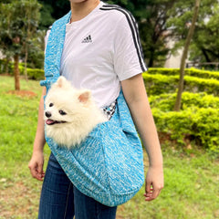 Pet Sling Carrirer Bag for Small Dogs Cats, Cross Shoulder Canvas Carrying Bags Fits Puppies Teddy Chihuahua for Walking Travel
