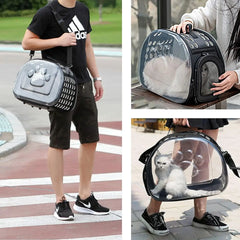 Pet Cat Carrier Bag for Travel Breathable Handbag Puppy Cats Bag Transparent Portable Shoulder Strap Bag for Small Pet Cats Dog