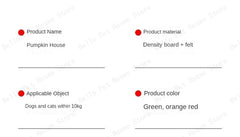 Pumpkin House Felt Cat Nest Fresh and Breathable Cat Bed Semi-enclosed Summer Pet Nest Practical Pet Furniture cat bed