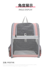 Cat bag for outdoor use, portable large capacity pet bag, transparent backpack, all season universal dog bag, breathable