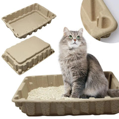 Cat Litter Box, Disposable, Stackable, Degradable, Cleaning, Bedpans, Folding, Portable, Outdoor, Pet, Kittens