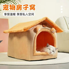 Foldable Pet House Removable Washable Cat House Puppy Cave Sofa Pet Supplies Suitable for Small and Medium Cats and Dogs