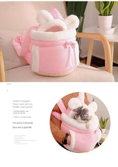 Warm Pet Carrier Bag, Soft, Breathable, Small Dog, Plush, Outdoor, Kangaroo, Parenting Sling, Hands-Free, Puppy Carrying Bag,