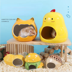 Pottery Hamster House Pet Bed Hideout Hut Hamster Gerbil Hamster House Guinea Pig Nest Sleeping Bed Ceramic House