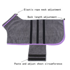 Dog Bathrobe Towel Microfiber Absorbent Beach Towel For Small Medium Dogs Cats Fast Dry Coat Absorbent Pet Nightwear Soft Towel
