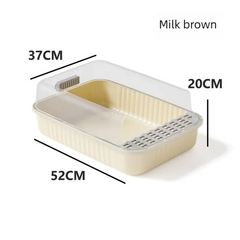 Cat litter box, oversized, splash proof, fully open toilet for kittens, odor proof, semi enclosed toilet, litter box, cat suppli