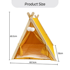 Portable Pet Tent for Dogs and Cats, Large Space with Door Curtains, Semi-enclosed, Detachable and Washable Pet Tent