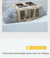 Pets Carrier Bag Lightweight and Breathable Pet Shoulder Bag Large Capacity Cat Bag Multi Pet Suitcase Foldable Cat Backpack