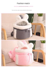 Warm Pet Carrier Bag, Soft, Breathable, Small Dog, Plush, Outdoor, Kangaroo, Parenting Sling, Hands-Free, Puppy Carrying Bag,