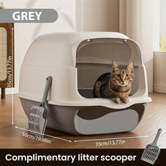 Extra Large Cat Litter Box Anti-Leak Fully Enclosed, Demountabl Semi-Enclosed, Easy To Clean Preventing Outer Splash Large Space