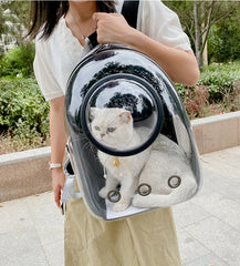 Pet Cat Carrying Bag Space Pet Backpacks Breathable Portable Transparent Backpack Puppy Dog Transport Carrier Space Capsule Bags