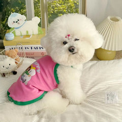 Pet Dresses Thin Strap Dogs Vest Comfortable Fabric Printed Design Puppy Camisole Breathable Soft Small Dog Cat Dress Puppy