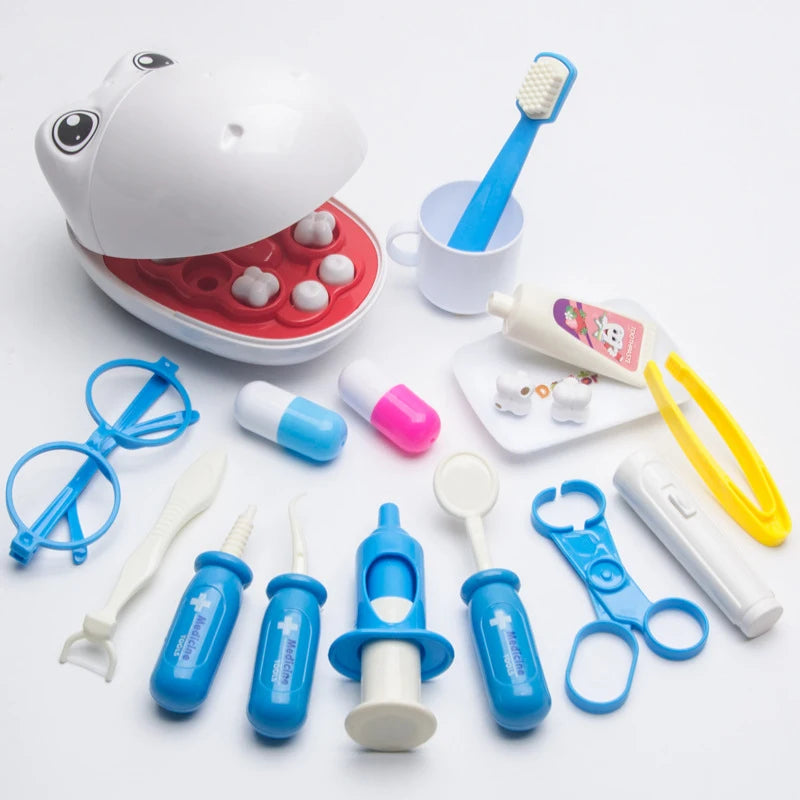 Pet Dentist Toy Pretend Play Doctor Educationa Toys for Children Simulation Medicine Tooth Extraction Teeth Model Gifts For Kids